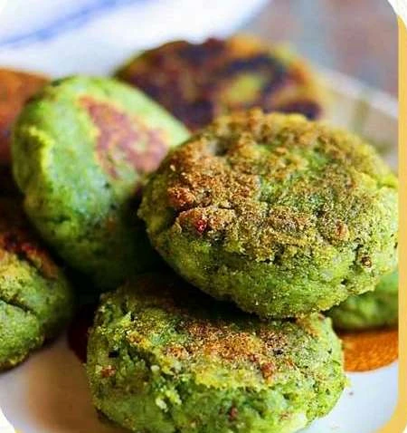 Green Hara Bhara kababs with a golden crust