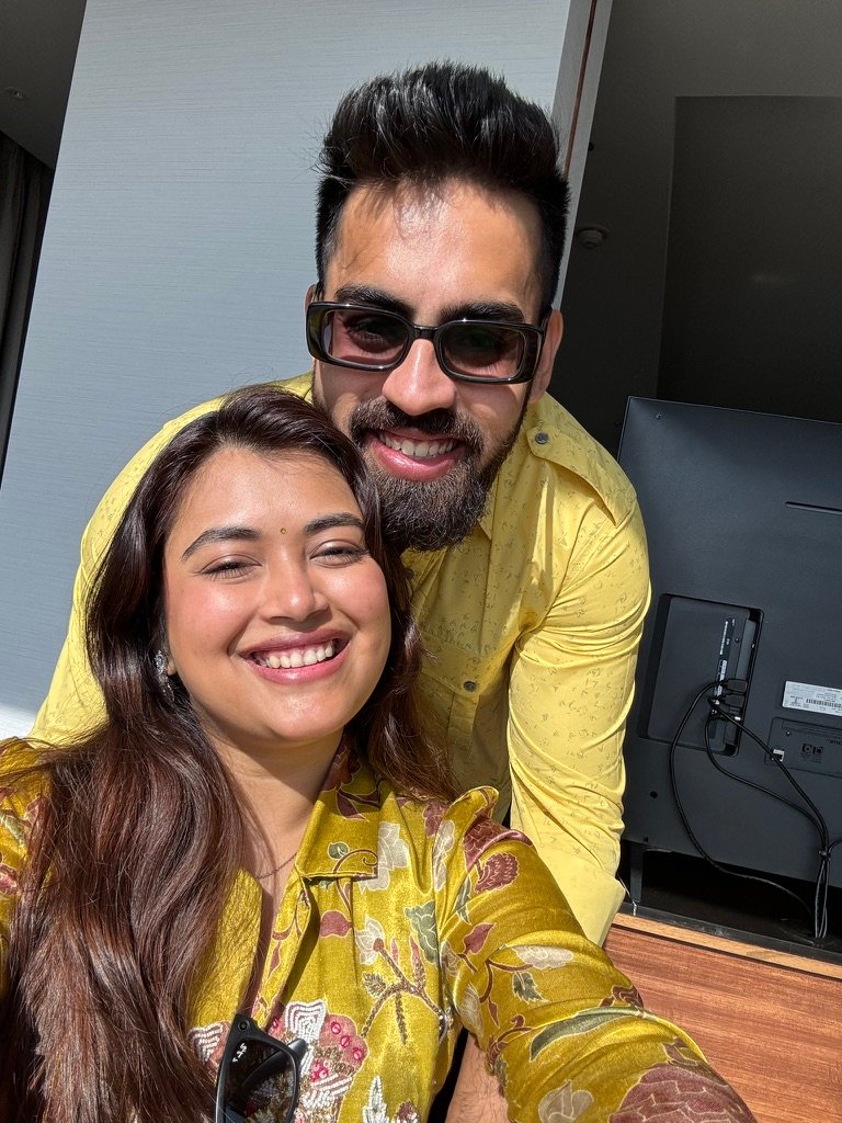 Shreya Maheshwari, founder of CCUbe, with her husband